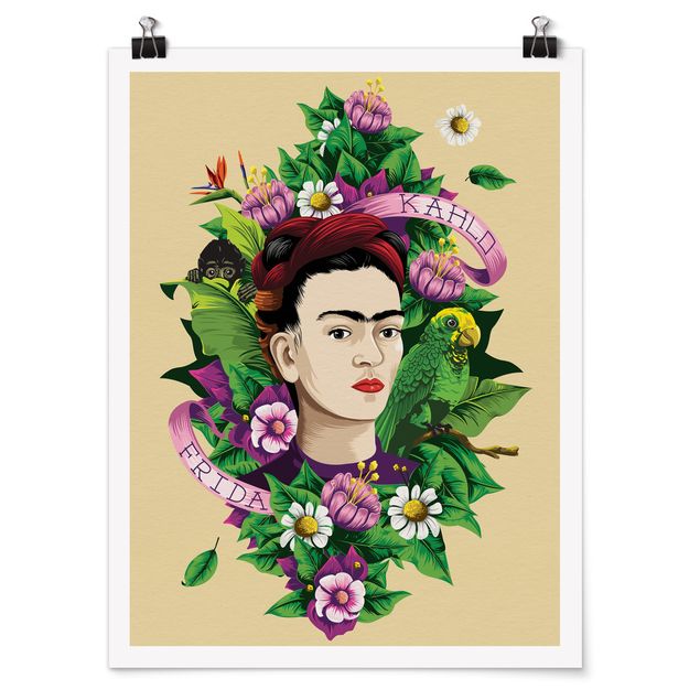Bilder Frida Kahlo Frida Kahlo - Frida, Äffchen und Papagei