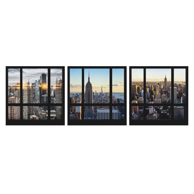 Schöne Leinwandbilder Fensterblicke über New York