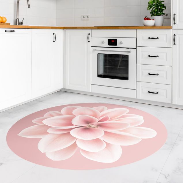 Moderne Teppiche Dahlie Rosa Blush Blume Zentriert