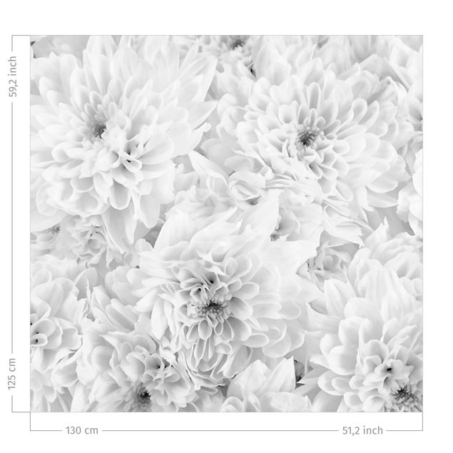 Blumenvorhänge Dahlien Blumenmeer Schwarz-Weiß