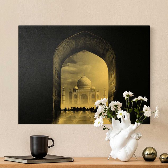 Wandbilder Schwarz-Weiß Das Tor zum Taj Mahal