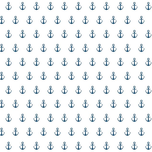 Klebe Dekorfolie Maritimes Anker Monogramm Muster in blau auf weiss