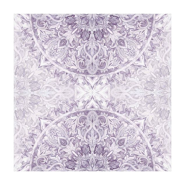 Violett Teppich Mandala Aquarell Ornament violett
