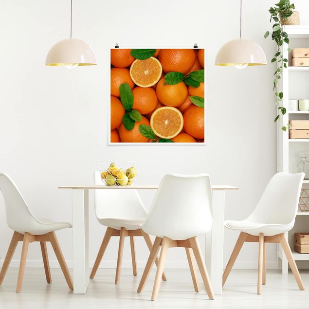 Poster - Saftige Orangen - Quadrat 1:1
