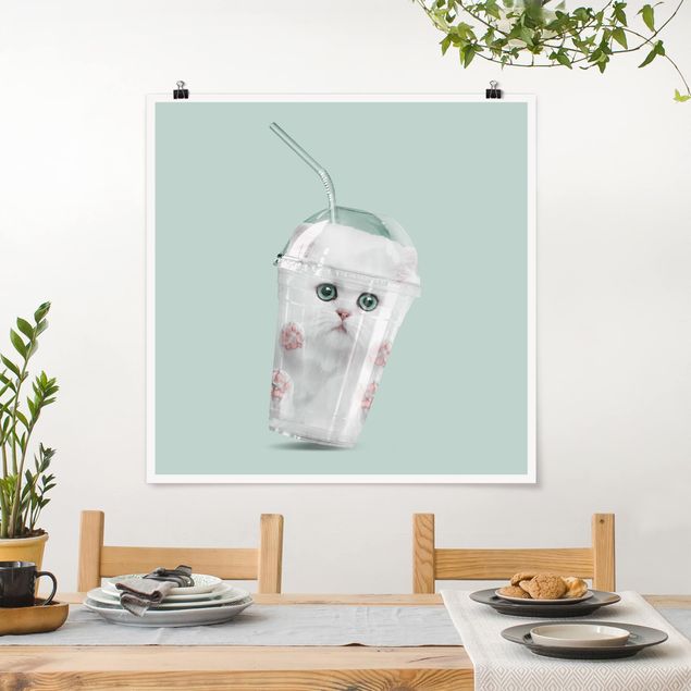 Poster - Jonas Loose - Shake mit Katze - Quadrat 1:1