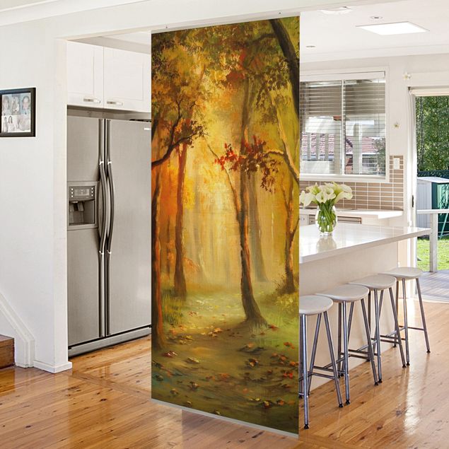 Raumteiler - Gemälde einer Waldlichtung 250x120cm