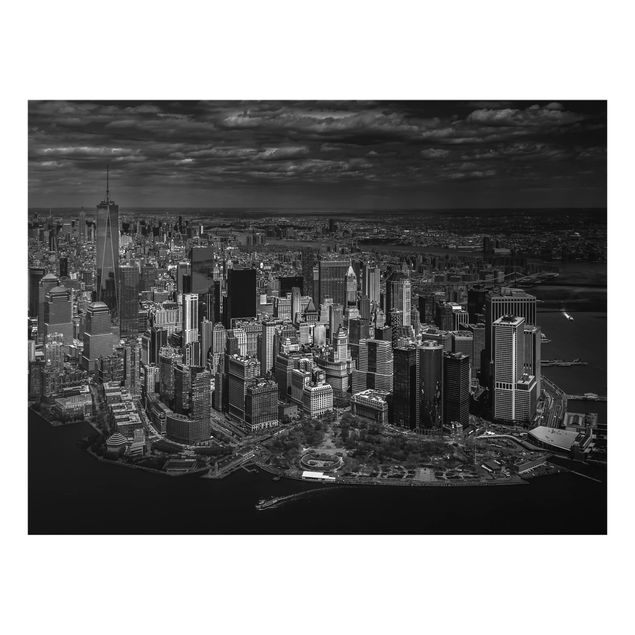 Glas Spritzschutz - New York - Manhattan aus der Luft - Querformat - 4:3