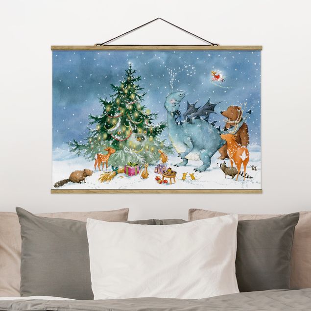 Wandbilder Tiere Wassili Waschbär - Das Weihnachtsfest