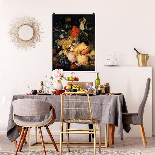 Kunstdrucke Poster Jan van Huysum - Früchte Blumen und Insekten
