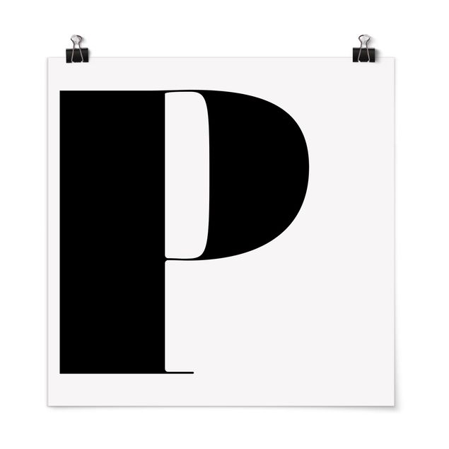 Poster - Antiqua Letter P - Quadrat 1:1