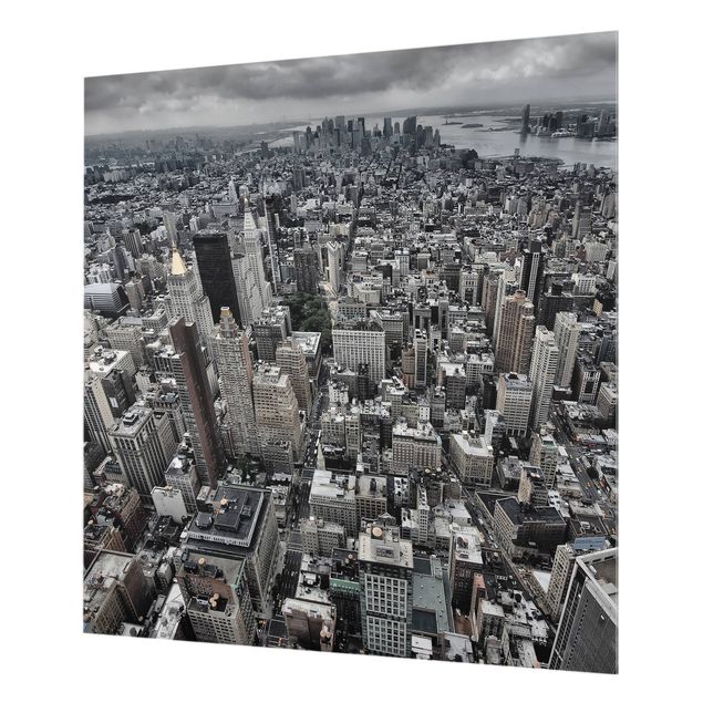 Glas Spritzschutz - Blick über Manhattan - Quadrat - 1:1