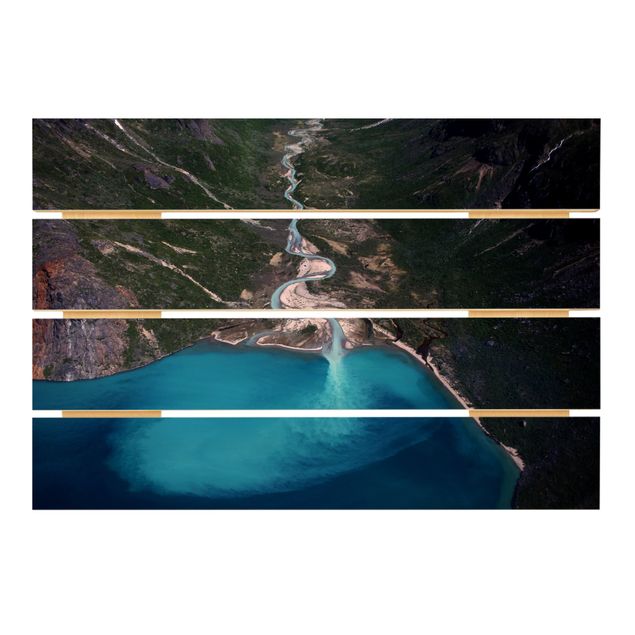 Holzbilder Fluss in Grönland