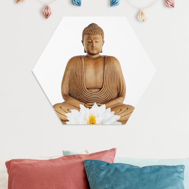 Bilder für die Wand Lotus Holz Buddha