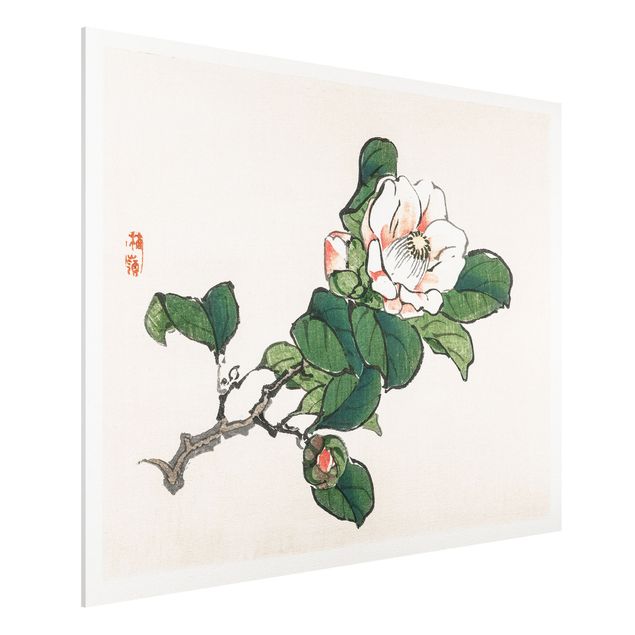 Bilder auf Hartschaumplatte Asiatische Vintage Zeichnung Apfelblüte