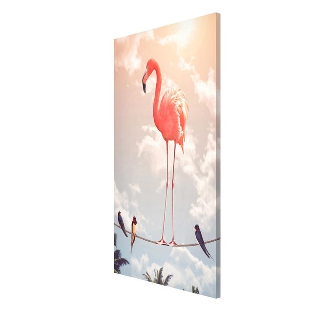 Magnettafel Tiere Himmel mit Flamingo