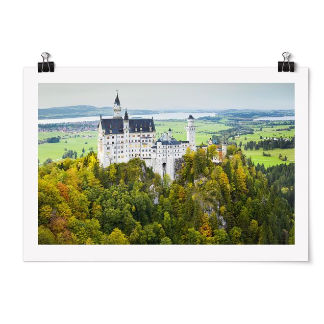 Poster - Schloss Neuschwanstein Panorama - Querformat 2:3