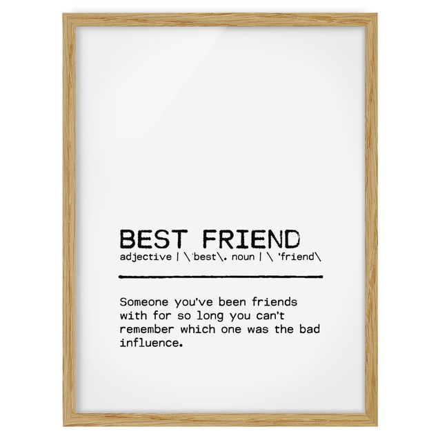 Bild mit Rahmen - Definition Best Friend - Hochformat
