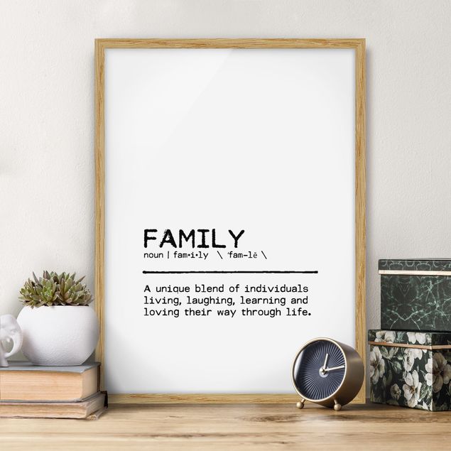 Gerahmte Bilder mit Sprüchen Definition Family Unique