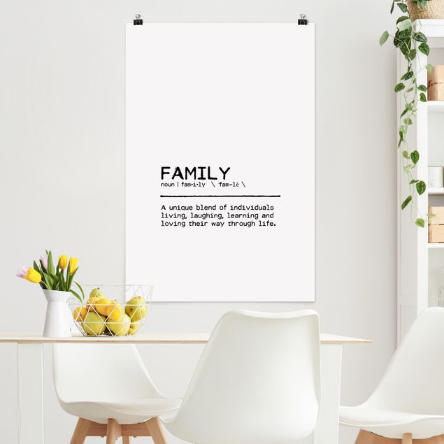 Poster Sprüche Definition Family Unique