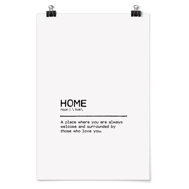Poster - Definition Home Welcome - Hochformat 2:3