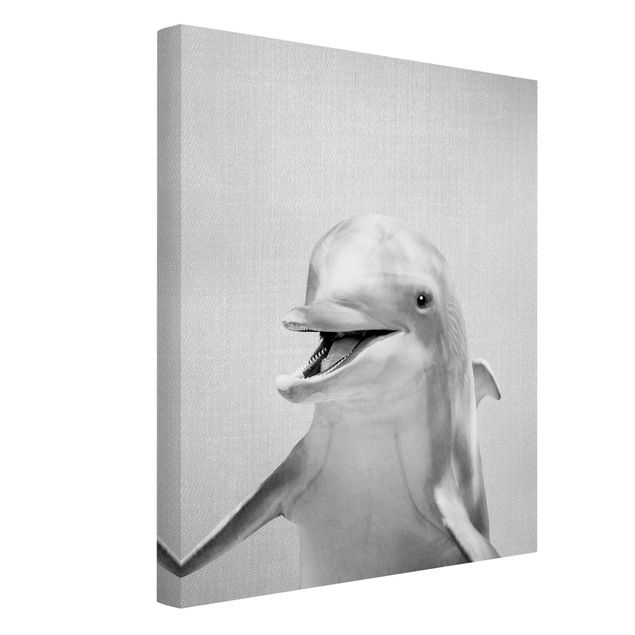 Wandbilder Schwarz-Weiß Delfin Diddi Schwarz Weiß