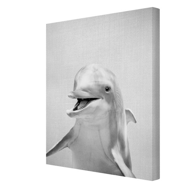 Leinwandbilder Wohnzimmer modern Delfin Diddi Schwarz Weiß