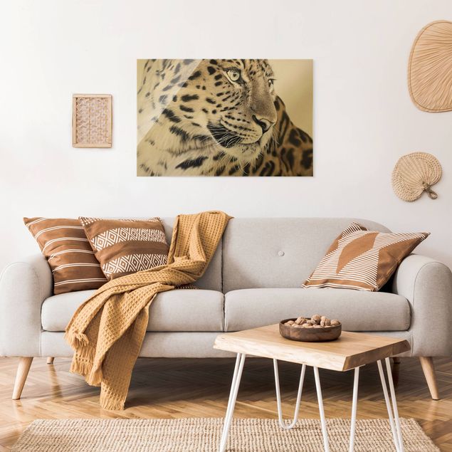 Wandbilder Glas XXL Der Leopard