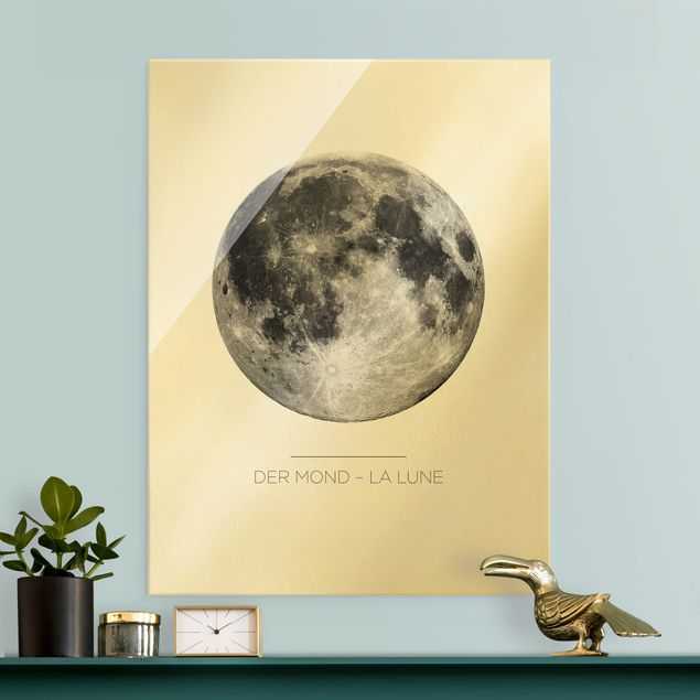 Glasbild Spruch Der Mond - La Lune