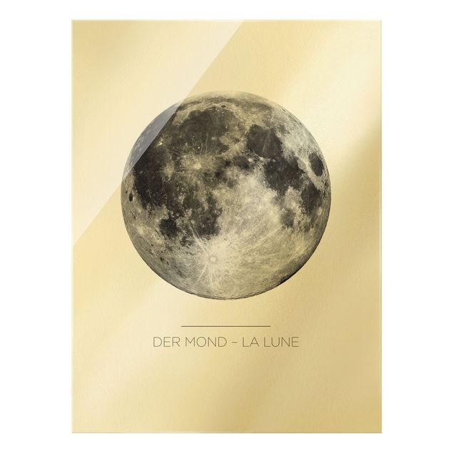 Glasbild - Der Mond - La Lune - Hochformat 3:4