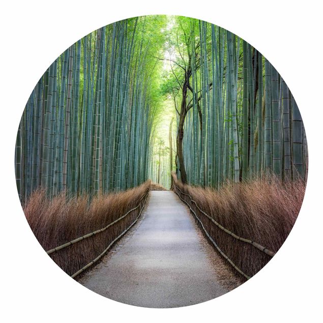 Tapete grün Der Weg durch den Bambus