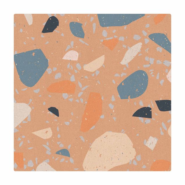 Kork-Teppich - Detailliertes Terrazzo Muster Asti - Quadrat 1:1