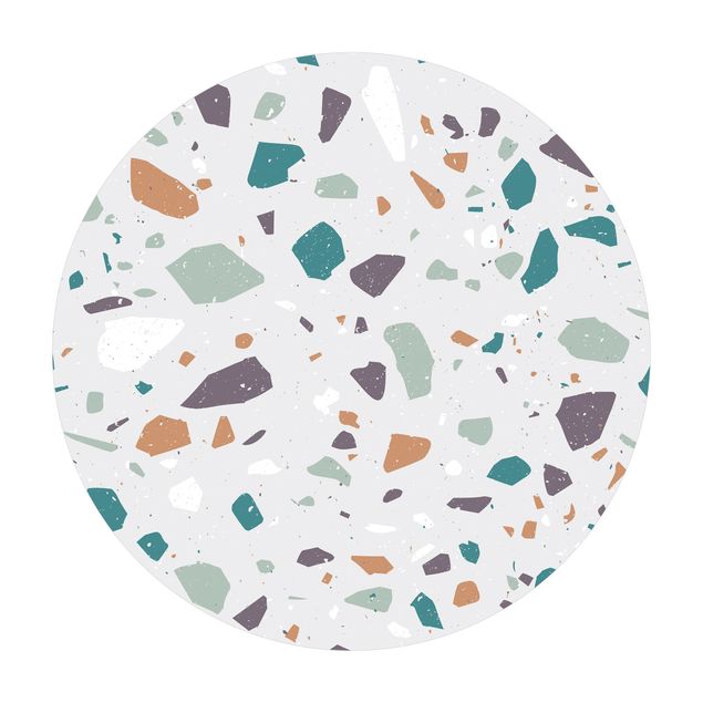 Runder Vinyl-Teppich - Detailliertes Terrazzo Muster Grosseto