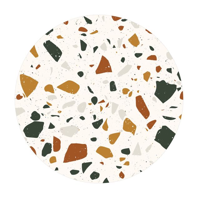 Runder Vinyl-Teppich - Detailliertes Terrazzo Muster Livorno