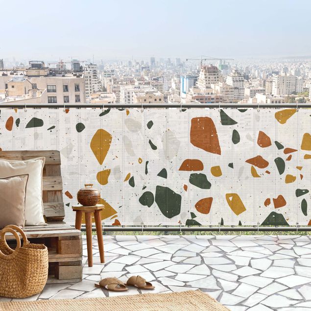 Balkonbespannung Detailliertes Terrazzo Muster Livorno