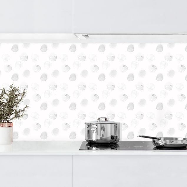 Küchenrückwände Platte Aquarell Punkte Grau I