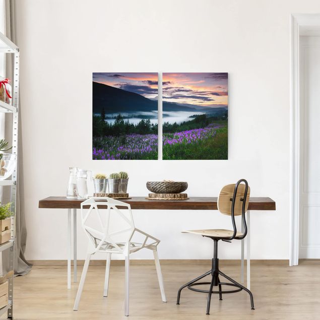 Leinwandbilder Wohnzimmer modern Paradiesisches Tal in Norwegen