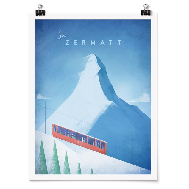 Retro Poster  Reiseposter - Zermatt