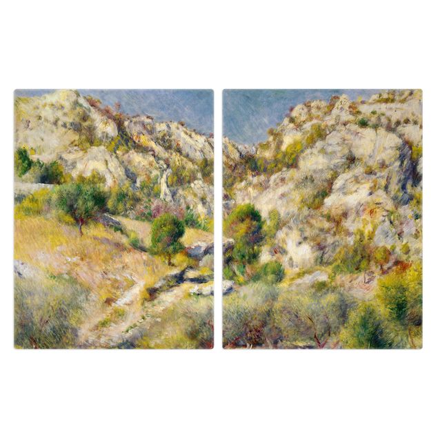 Herdabdeckplatte Glas - Auguste Renoir - Felsen bei Estaque - 52x80cm