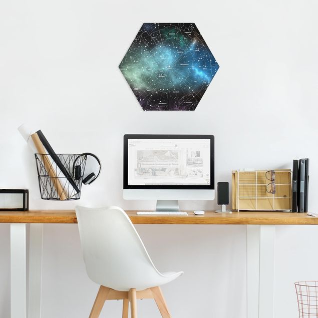 Hexagon Bilder Sternbilder Karte Galaxienebel