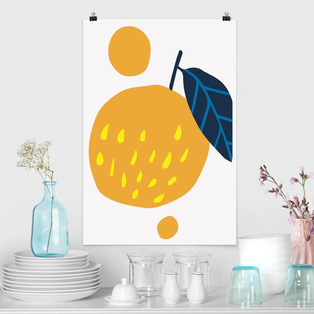 Poster Illustration Abstrakte Formen - Orange