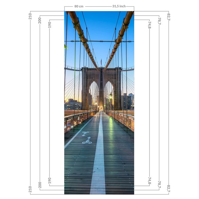 Duschrückwand - Morgenblick von der Brooklyn Bridge