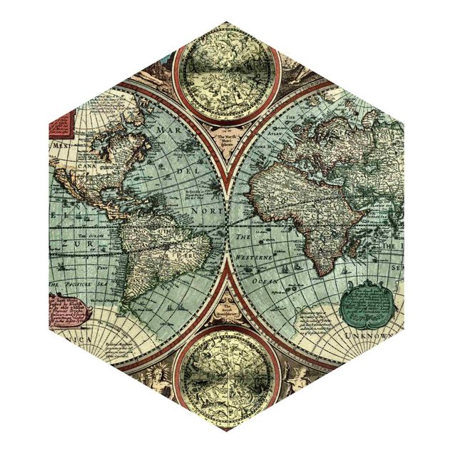 Hexagon Mustertapete selbstklebend - Die alte Welt