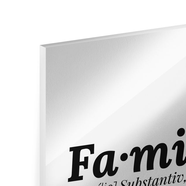 Glasbild - Die Definition von Familie - Hochformat 2:3