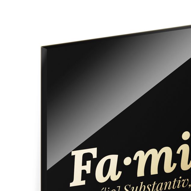 Glasbild - Die Definition von Familie Schwarz - Hochformat 2:3