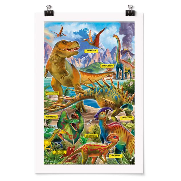 Poster Tiere Die Dinosaurierarten