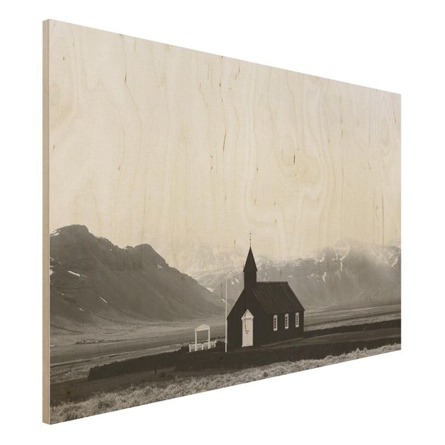 Moderne Holzbilder Die schwarze Kirche
