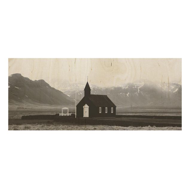Holzbild Skyline Die schwarze Kirche