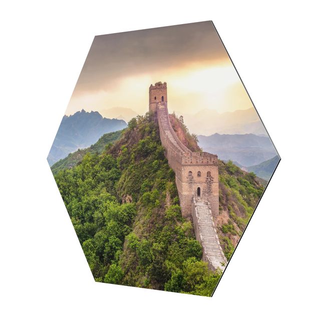 Hexagon Bild Alu-Dibond - Die unendliche Mauer von China