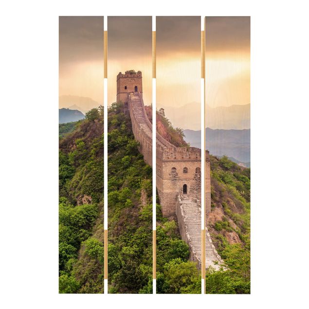 Wandbild Holz Die unendliche Mauer von China
