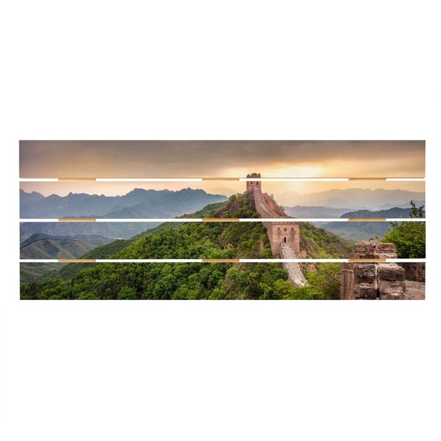 Holzbild - Die unendliche Mauer von China - Panorama